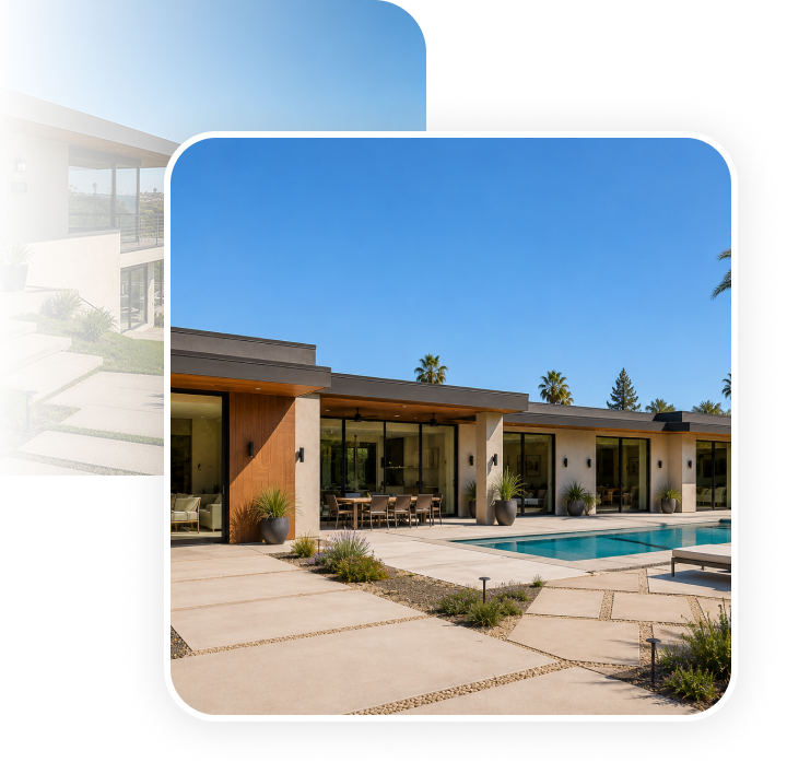 Contemporary two-story home exterior